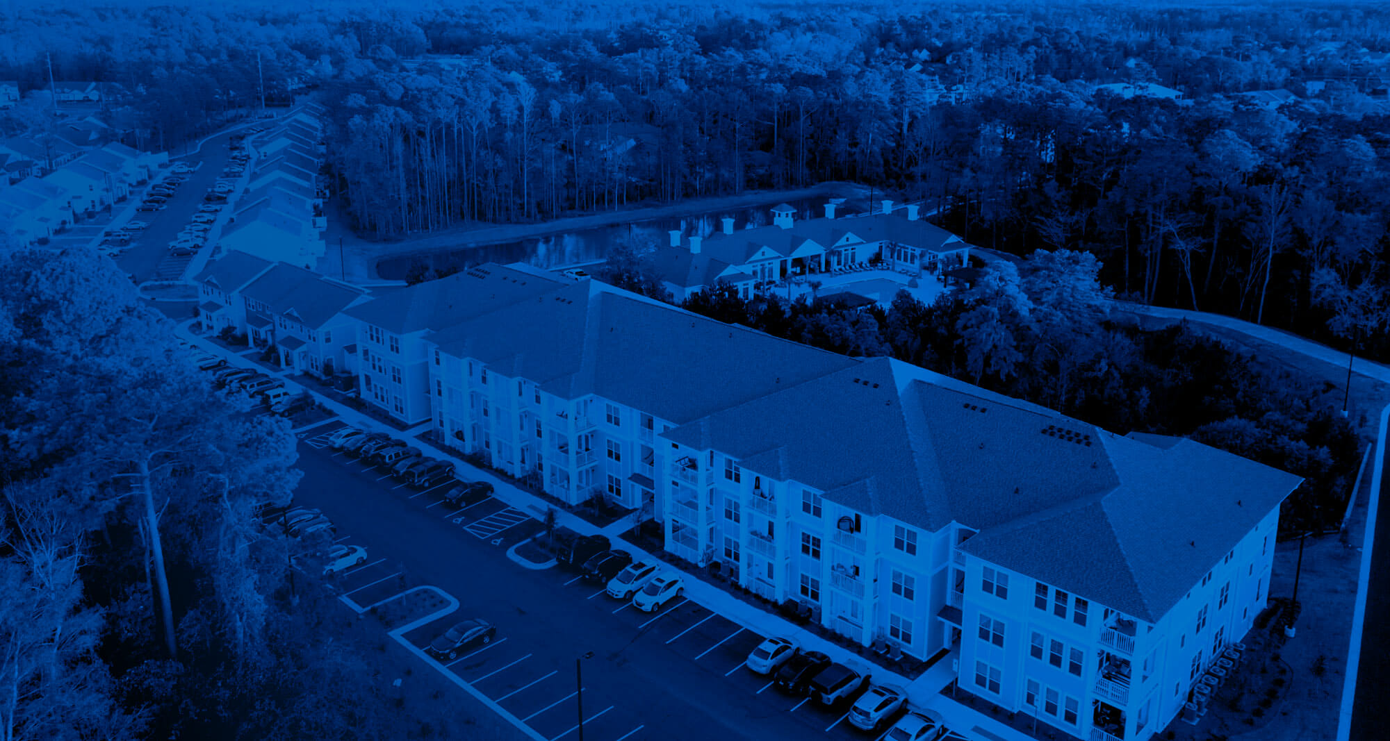 Aerial view of multi-family complex