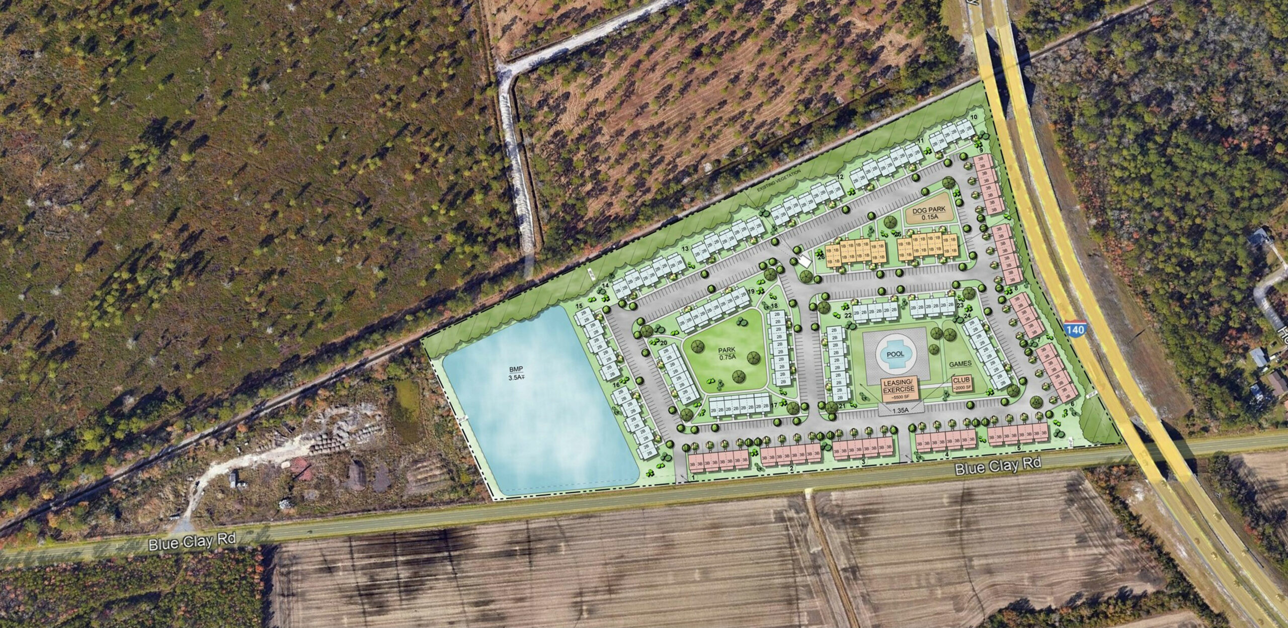 Proximity Blue Clay aerial site plan